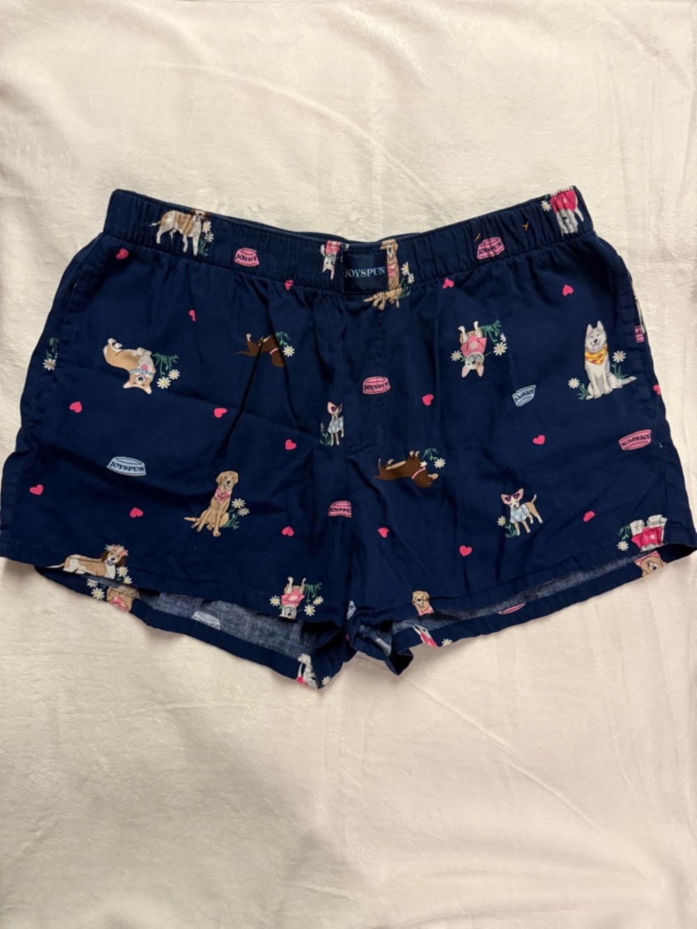 Joyspun Navy Dog Print Women's Lounge Shorts